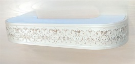 «Галант» с поворотами «Дамаск» 7см бежевое золото  Цвет бежевый Размер карниза, м 2,20 Количество полозьев 2
